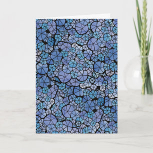 Blauwe Bloemen Prachtwinde Abstracte Bloementuin Kaart