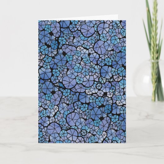Blauwe Bloemen Prachtwinde Abstracte Bloementuin Kaart (Voorkant)