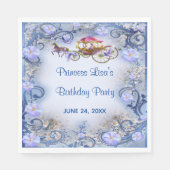 Blauwe Bloemen Prinses Fairy Staart Verjaardag Servet (Voorkant)