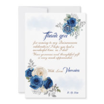 Blauwe Bloemen Prinses Meisje Verjaardagsfeestje