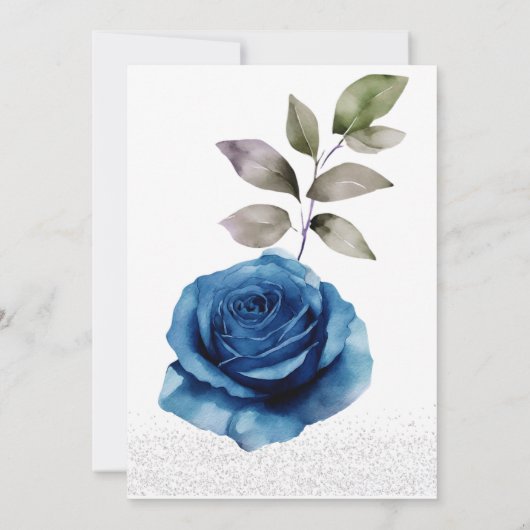 Blauwe Bloemen Prinses Meisje Verjaardagsfeestje Kaart (Achterkant)