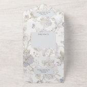 Blauwe Bloemen QR Code All In One Uitnodiging (Buitenkant)