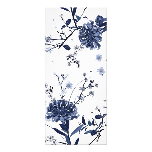 Blauwe bloemen reclamekaart (Voorkant)