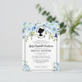 Blauwe Bloemen Regency Era Vrijgezellenfeest Briefkaart (Staand voorkant)