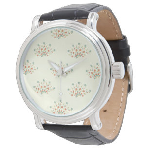 Blauwe Bloemen, Rode Bloemen, Bloemmotief Horloge
