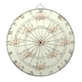 Blauwe bloemen, rode bloemen, patroon van bloemen dartbord (Voorkant)