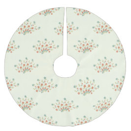 Blauwe bloemen, rode bloemen, patroon van bloemen kerstboom rok