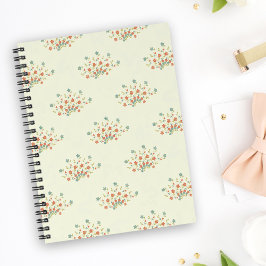 Blauwe bloemen, rode bloemen, patroon van bloemen planner