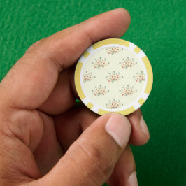 Blauwe bloemen, rode bloemen, patroon van bloemen poker chips