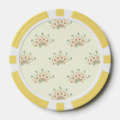 Blauwe bloemen, rode bloemen, patroon van bloemen poker chips (Voorkant)