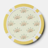 Blauwe bloemen, rode bloemen, patroon van bloemen poker chips (Achterkant)