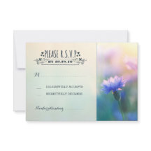 blauwe bloemen romantische trouwe bruiloft RSVP