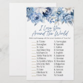 Blauwe Bloemen Rond de Wereld Vrijgezellenfeest Ga Briefpapier (Voorkant / Achterkant)