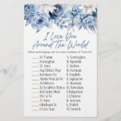 Blauwe Bloemen Rond de Wereld Vrijgezellenfeest Ga Briefpapier (Voorkant)