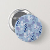 Blauwe Bloemen Ronde Button 5,7 Cm (Voorkant /achterkant)