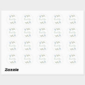 Blauwe Bloemen Ronde Dank Je Sticker (Vel)