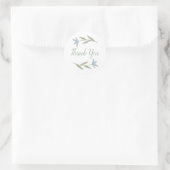 Blauwe Bloemen Ronde Dank Je Sticker (Tas)
