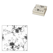 Blauwe bloemen rubberstempel (Gestempeld)