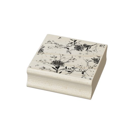 Blauwe bloemen rubberstempel (Stempel)