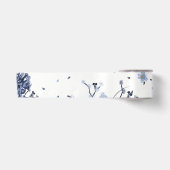 Blauwe bloemen satijnen lint (Voorkant)