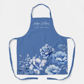 Blauwe bloemen schort (Voorkant)