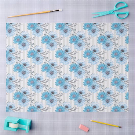 Blauwe Bloemen Serie Design 6 Tissuepapier (Craft)