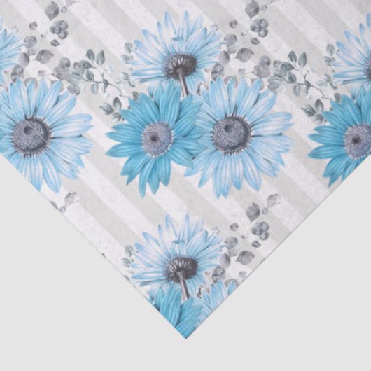 Blauwe Bloemen Serie Design 6 Tissuepapier (Detail)