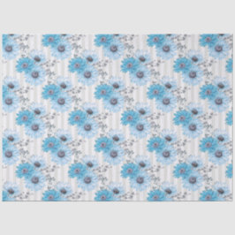 Blauwe Bloemen Serie Design 6 Tissuepapier
