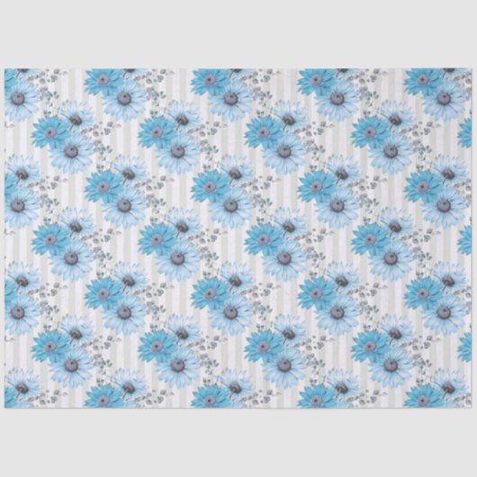 Blauwe Bloemen Serie Design 6 Tissuepapier (Voorkant)