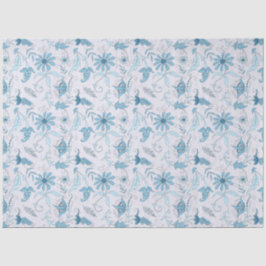 Blauwe Bloemen Serie Design 7 Tissuepapier