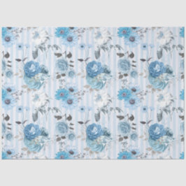 Blauwe Bloemen Serie Design 9 Tissuepapier