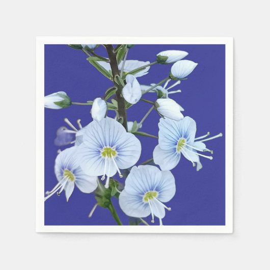 Blauwe bloemen servet (Voorkant)