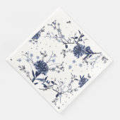 Blauwe bloemen servet (Hoek)