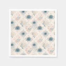 Blauwe bloemen servet van vintage kwaliteit