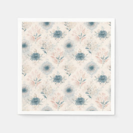 Blauwe bloemen servet van vintage kwaliteit
