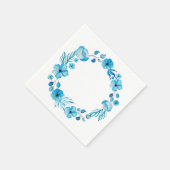  Blauwe Bloemen servetten (Hoek)