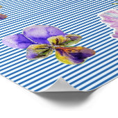 Blauwe bloemen Shabby Chic Poster (Hoek)