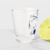 Blauwe bloemen shot glas (Links)
