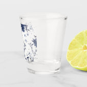 Blauwe bloemen shot glas (Rechts)