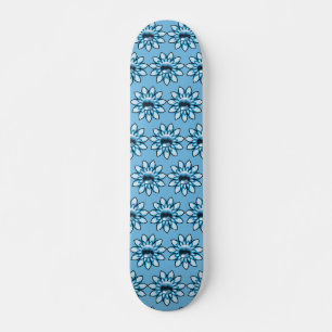 Blauwe bloemen skateboard