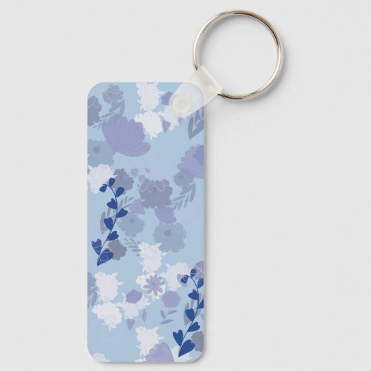 Blauwe bloemen sleutelhanger (Achterkant)