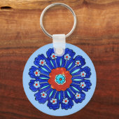 Blauwe bloemen sleutelhanger (Voorkant)