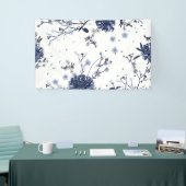 Blauwe bloemen spandoek (Beurs)