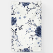 Blauwe bloemen spandoek (Verticaal)