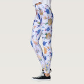 Blauwe Bloemen Stijl Bloemen Art Leggings (Links)