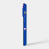 blauwe bloemen stippen iPhone hoesje (Linkerkant)