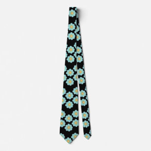Blauwe bloemen stropdas