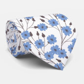 Blauwe bloemen stropdas (Opgerold)