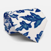 Blauwe bloemen stropdas (Opgerold)