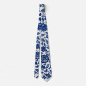Blauwe bloemen stropdas (Achterkant)